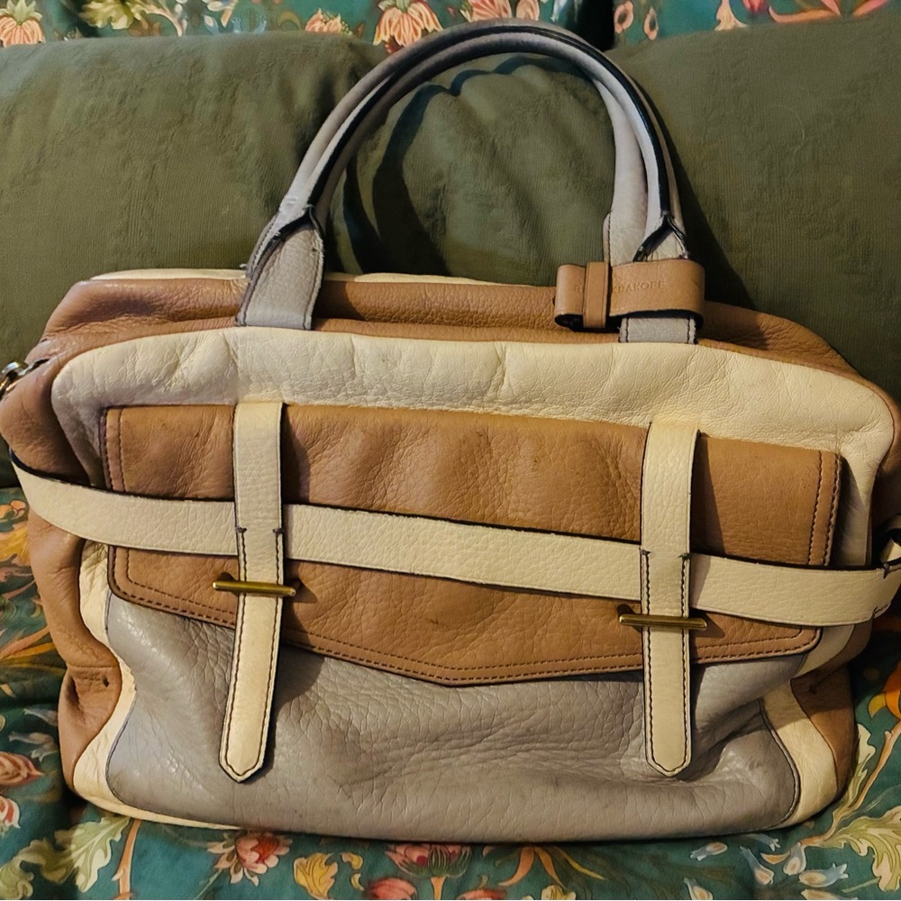 Reed Krakoff Large Leather Color Block Tote Bag